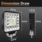 Powerful 4-Inch LED Work Lights, 2-Pack