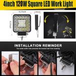 Powerful 4-Inch LED Work Lights, 2-Pack