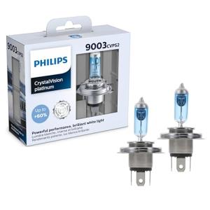 Philips CrystalVision Platinum 9003 Headlight Bulbs - 2 Pack