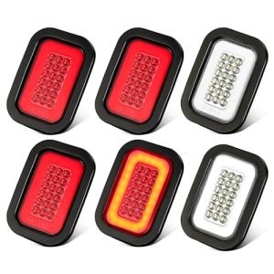 6x LED Rectangle Tail Lights for Trucks