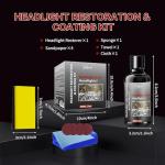 Headlight Restoration Kit with Ceramic Coating and Sandpaper