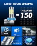 Marsauto H11 LED Fog Light Bulbs, 10,000 Lumens