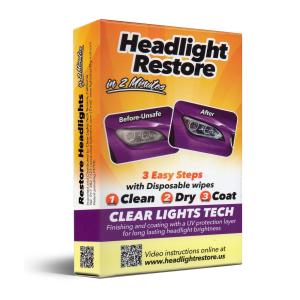 Headlight Restoration Kit with 2 Wipes