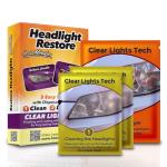 3-Step Headlight Restoration Kit with Protective Wipes
