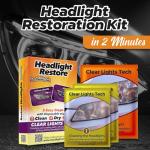 3-Step Headlight Restoration Kit with Protective Wipes