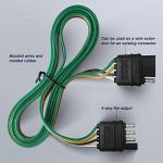 4-Way Flat Trailer Wire Extension Connector 18 AWG