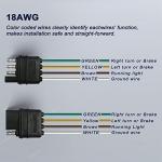 4-Way Flat Trailer Wire Extension Connector 18 AWG
