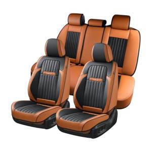 Nappa Leather Car Seat Covers - Brown & Black