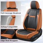 Nappa Leather Car Seat Covers - Brown & Black
