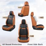 Nappa Leather Car Seat Covers - Brown & Black