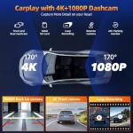 9.26'' Wireless Carplay Screen with 4K Dash Cam