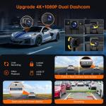 9 Inch Wireless Car Stereo with Apple Carplay & Android Auto, 4K Dash Cam, 1080p Backup Camera, GPS Navigation