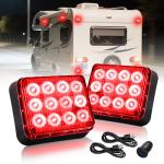Raryloy Wireless Red Beacon LED Trailer Lights 2PCS