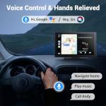 Wireless Carplay Touchscreen with Dash Cam, GPS Navigation
