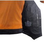 Women's Black Leather Motorcycle Vest with Pockets