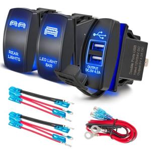 Anina LED Rocker Switches & Dual USB Charger Pack