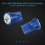 Blue LED Dashboard Light Bulbs, 10-Pack