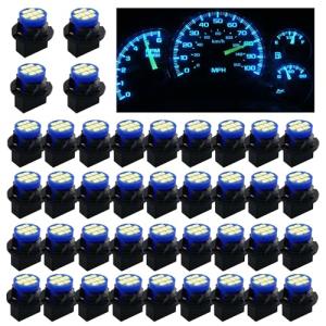 GLOFE 40 Pack Bright Ice Blue Dash Light Bulbs