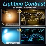 GLOFE 40 Pack Bright Ice Blue Dash Light Bulbs