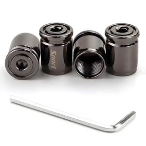 Anti-Theft Stainless Car Tire Valve Stem Caps (Black)