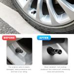 Anti-Theft Stainless Car Tire Valve Stem Caps (Black)