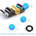 Anti-Theft Stainless Car Tire Valve Stem Caps (Black)