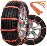Adjustable Anti-Slip Snow Chains for Car Tires - Set of 12