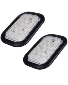 Red LED Trailer Tail Lights with Rubber Grommets