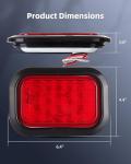 LBRST 12 LED Rectangle Truck Trailer Brake Lights