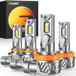 Ultra Bright H11 9005 LED Light Bulb Combo