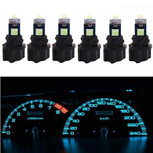 WLJH Canbu Extremely Bright 74 2721 286 T5 Led Light Bulb with PC74 Twist Lock Sockets for Car Instrument Cluster Tachometer Warning Indicator Dash Bulbs Ice Blue,Pack of 6