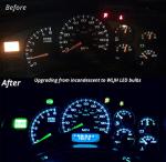 WLJH Canbu Extremely Bright 74 2721 286 T5 Led Light Bulb with PC74 Twist Lock Sockets for Car Instrument Cluster Tachometer Warning Indicator Dash Bulbs Ice Blue,Pack of 6