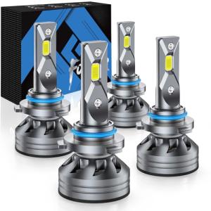 FORENNER 9005/HB3 9006/HB4 LED Driving Light Bulb, 120000LM 12X Ultra-Bright 6500K White, 1:1 Size Easy Install HB3 HB4 Fog Light Bulbs, CANbus Ready, Back Up Light Assemblies Pack of 4