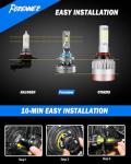 FORENNER 9005/HB3 9006/HB4 LED Driving Light Bulb, 120000LM 12X Ultra-Bright 6500K White, 1:1 Size Easy Install HB3 HB4 Fog Light Bulbs, CANbus Ready, Back Up Light Assemblies Pack of 4