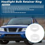 Motoforti 2pc Headlight Bulb Retainer Ring Set