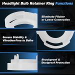 Motoforti 2pc Headlight Bulb Retainer Ring Set