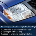 Motoforti 2pc Headlight Bulb Retainer Ring Set