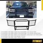 Chevy Silverado GMC Sierra Front Grill Guard - Black Steel