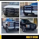 Chevy Silverado GMC Sierra Front Grill Guard - Black Steel