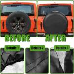 Black PU Leather Spare Tire Cover for Jeep, Trailer, SUV, Truck