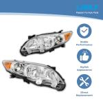 LABLT Replacement Headlights for 2011-2013 Corolla