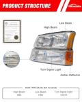 Chevy Silverado Headlight Assembly 2003-2006 Pair