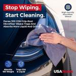 Microfiber Cleaning Cloth: 12-Pack Grey, 12.6"x12.6" - High Performance