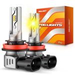 Yellow LED Fog Light Bulbs - 10000LM, 3000K
