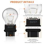 Fugedox 3157 LED Tail/Brake Signal Bulbs, 12V