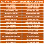 Fugedox 3157 LED Tail/Brake Signal Bulbs, 12V
