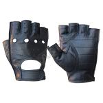 Genuine Cowhide Fingerless Leather Driving Gloves - Size Small