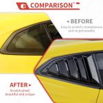 Chevy Camaro Rear Side Window Louvers, Black