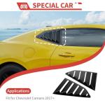 Chevy Camaro Rear Side Window Louvers, Black