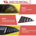 Chevy Camaro Rear Side Window Louvers, Black